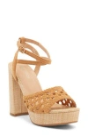 Top Guy Shoes Eleanor Platform Sandal In Tan Suede