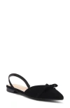 Top Guy Shoes Garner Slingback Pointed Toe Flat In Black Nubuck
