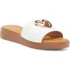 Top Guy Shoes Genova Platform Slide Sandal In White Pu