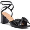 Top Guy Shoes Prairie Block Heel Sandal In Black Metallic