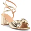 Top Guy Shoes Prairie Block Heel Sandal In Gold Metallic