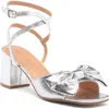 Top Guy Shoes Prairie Block Heel Sandal In Silver Metallic