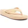 Top Guy Shoes Raya Platform Flip Flop In Beige Raffia