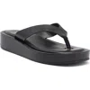 Top Guy Shoes Raya Platform Flip Flop In Black Pu