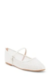 Top Guy Shoes Rosario Rhinestone Mesh Mary Jane Flat