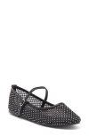 Top Guy Shoes Rosario Rhinestone Mesh Mary Jane Flat