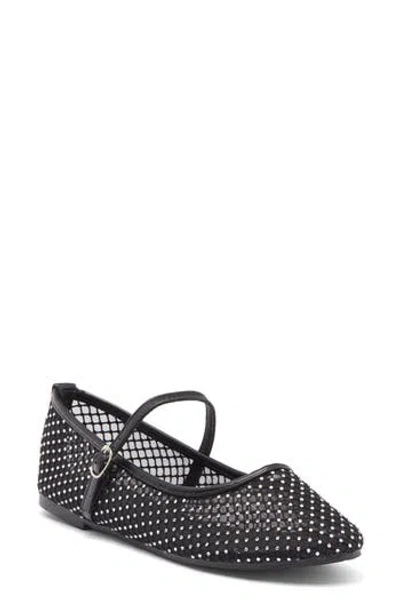 Top Guy Shoes Rosario Rhinestone Mesh Mary Jane Flat