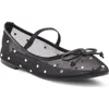 Top Guy Shoes Rosario Rhinestone Mesh Mary Jane Flat