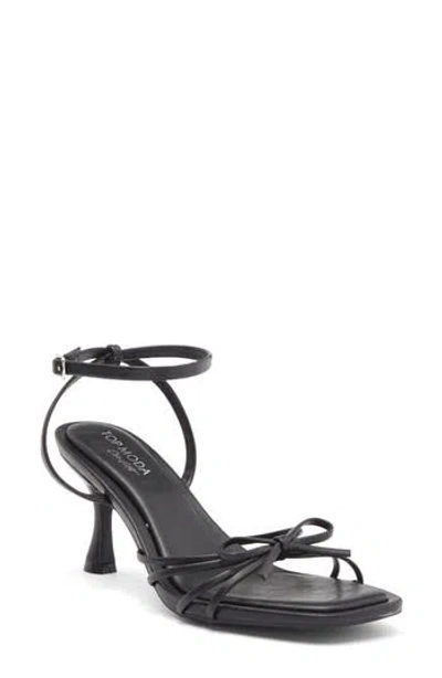 Top Guy Shoes Vero Bow Sandal In Black Pu
