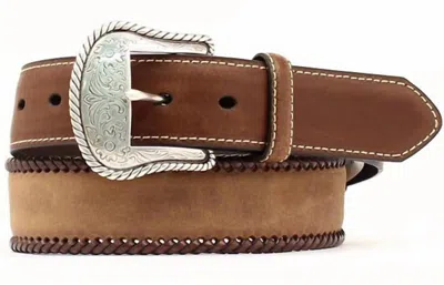 Top Hand Brand Men's Nocona Laced Edged Leather Belt In Brown