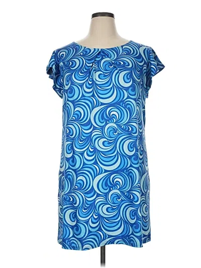 Pre-owned Top It Off Casual Dress In Blue