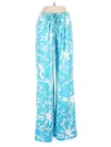 Top It Off Casual Pants Blue Tropical Pattern Bottoms In Blue