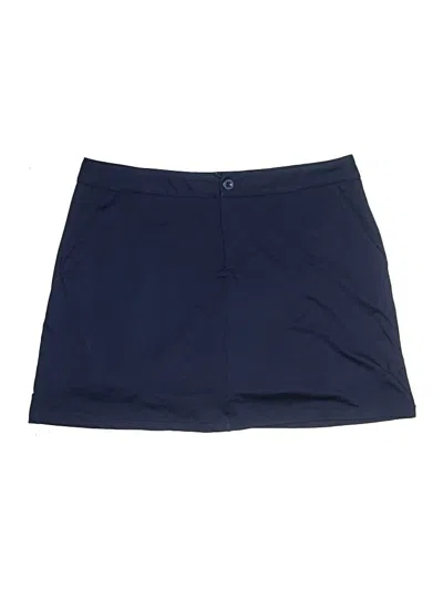 Pre-owned Top It Off Casual Skirt Blue Solid Pattern Bottoms