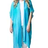 Top It Off Kari Lightweight Kimono Wrap Shawl In Turquoise