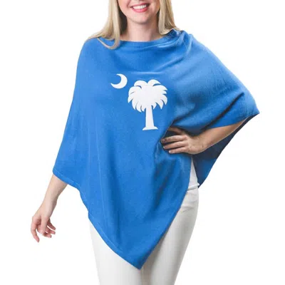 Top It Off Palmetto Moon Lightweight Poncho In Royal Blue
