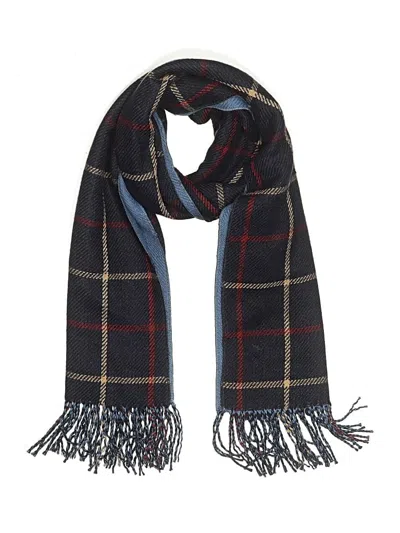 Pre-owned Top It Off Scarf Blue Plaid Pattern Accessories