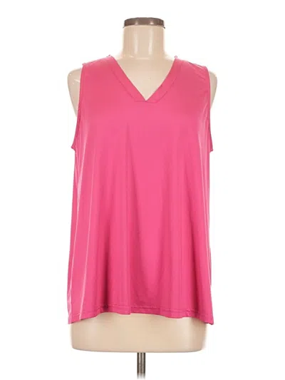 Pre-owned Top It Off Sleeveless Blouse Pink V Neck Tops