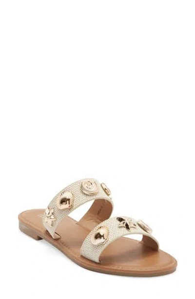 Top Moda Aria Double Strap Slide Sandal In Neutral