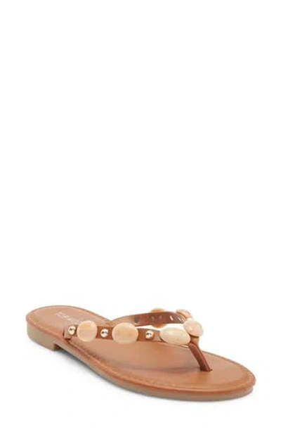 Top Moda Aria Studded Flip Flop In Brown