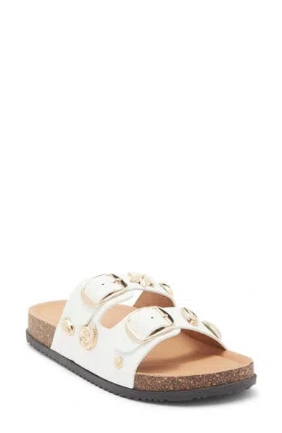 Top Moda Arissa Double Strap Slide Sandal In White