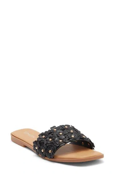 Top Moda Autumn Slide Sandal In Black