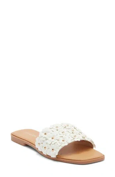 Top Moda Autumn Slide Sandal In White