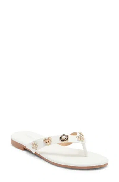 Top Moda Bessie Embellished Flip Flop In White