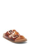 Top Moda Daniela Clear Double Strap Slide Sandal In Brown