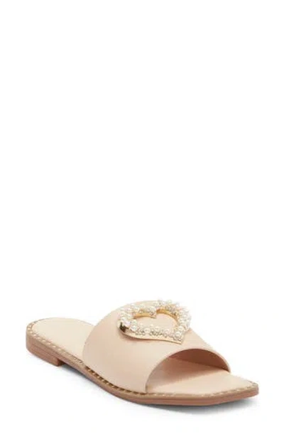 Top Moda Esme Heart Slide Sandal In Neutral