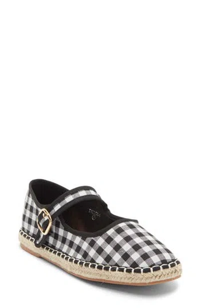Top Moda Fallon Gingham Mary Jane Flat In Black
