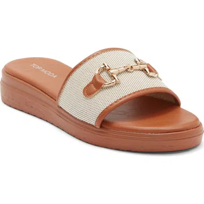 Top Moda Genova Bit Slide Sandal In Brown