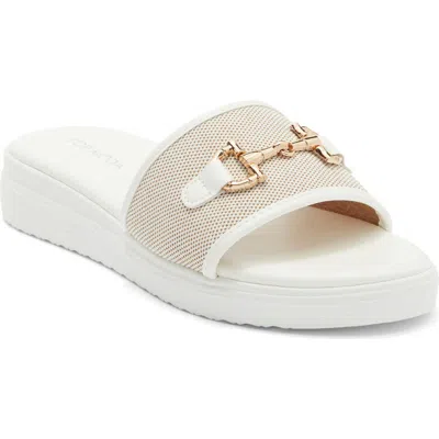 Top Moda Genova Bit Slide Sandal In White
