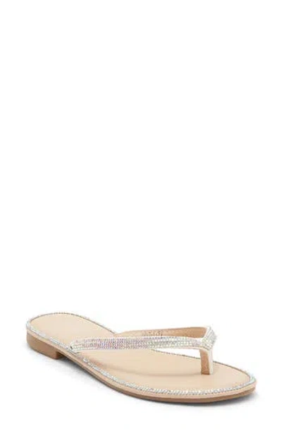 Top Moda Haiti Rhinestone Embellished Flip Flop In White