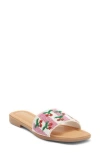 Top Moda Rae Beaded Slide Sandal In Multi