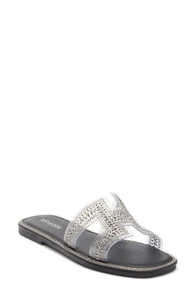 Top Moda Raven Slide Sandal In Gray