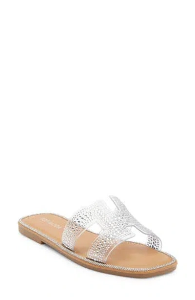 Top Moda Raven Slide Sandal In Silver