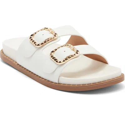 Top Moda Sailor Double Strap Slide Sandal In White
