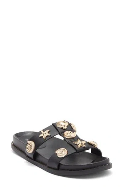 Top Moda Sailor Slide Sandal In Black