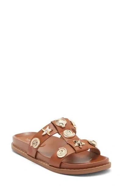 Top Moda Sailor Slide Sandal In Brown