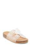 Top Moda Seattle Clear Double Strap Slide Sandal In Transparent