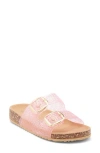 Top Moda Seattle Clear Double Strap Slide Sandal In Pink