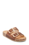 Top Moda Seattle Clear Double Strap Slide Sandal In Brown