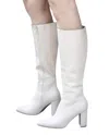 Top Moda Tall Zip Boots In Ivory In White