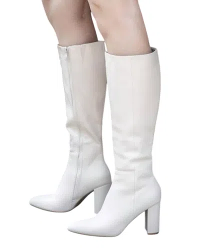 Top Moda Tall Zip Boots In Ivory In White