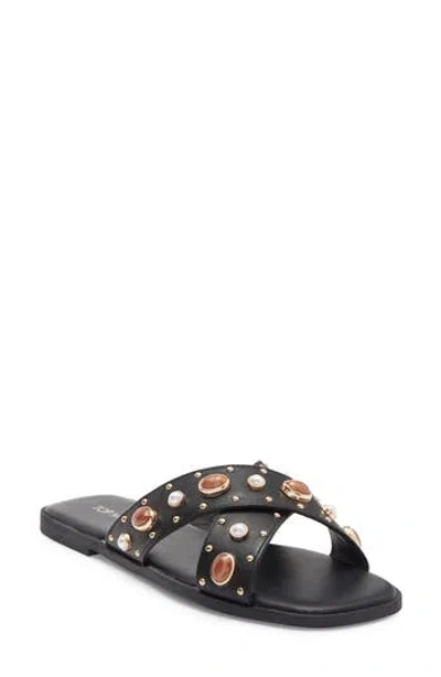 Top Moda Tammie Slide Sandal In Black