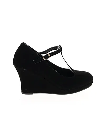 Pre-owned Top Moda Wedges Black Shoes