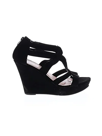 Pre-owned Top Moda Wedges Black Shoes