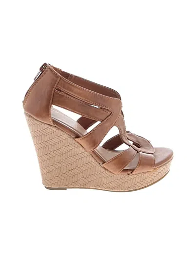 Pre-owned Top Moda Wedges Brown Shoes