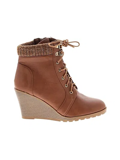 Pre-owned Top Moda Wedges Brown Shoes
