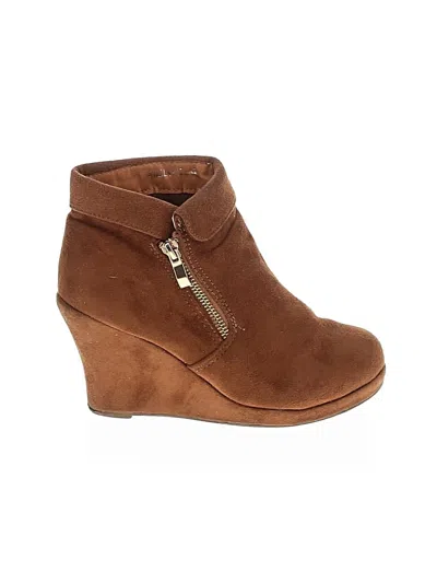 Pre-owned Top Moda Wedges Brown Shoes